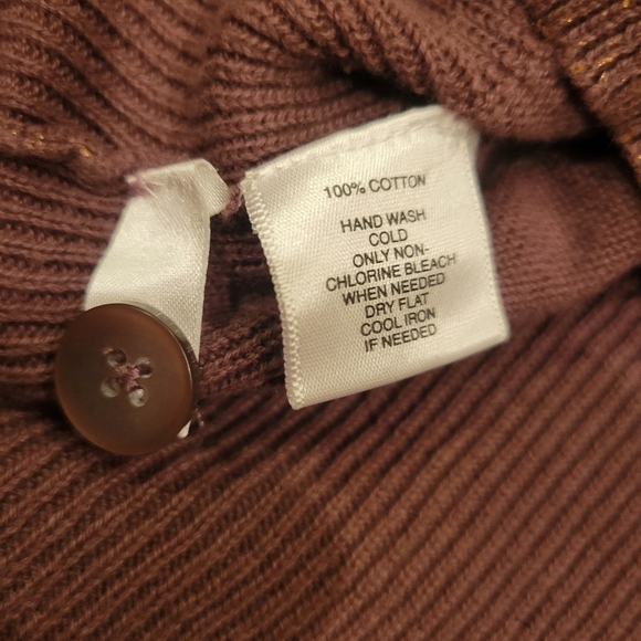 Ann Taylor Loft Shimmer Brown and Gold Cardigan Size XS - Picture 5 of 5